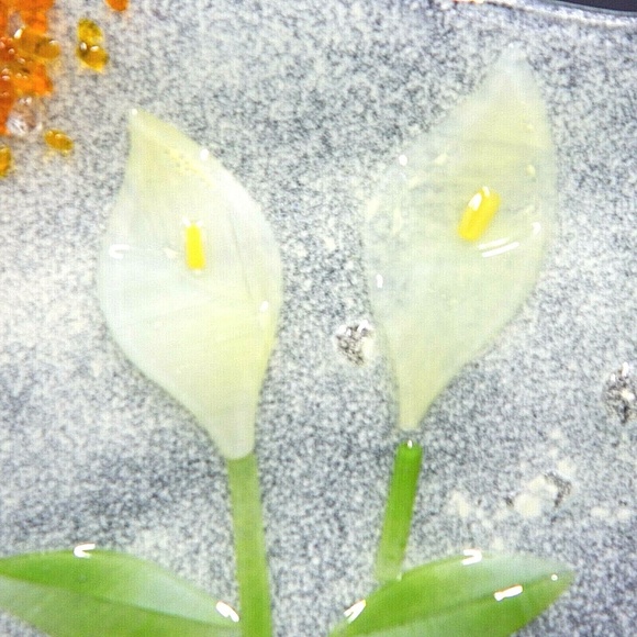 Fused Glass Calle Lily Rectangular Plate - Picture 6 of 9